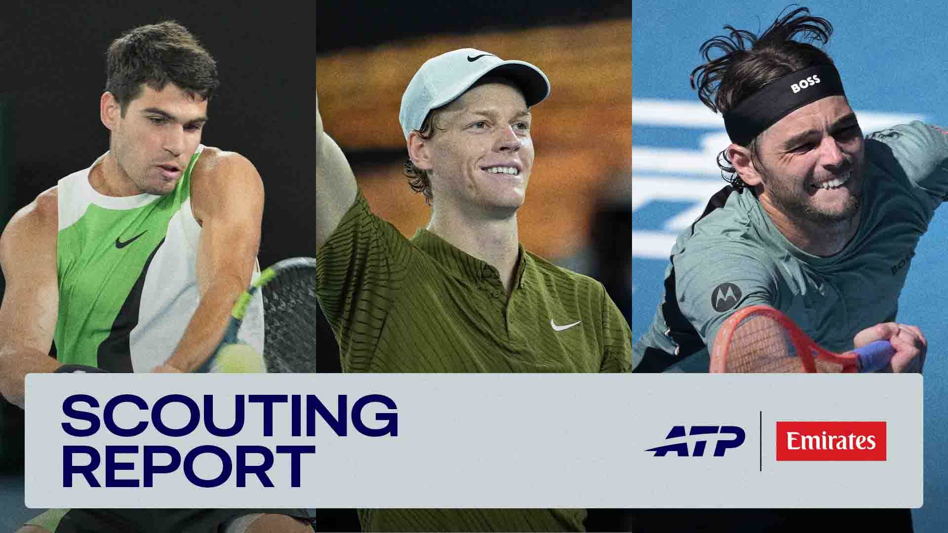 Carlos Alcaraz, Jannik Sinner and Taylor Fritz are in action on the ATP Tour this week. 