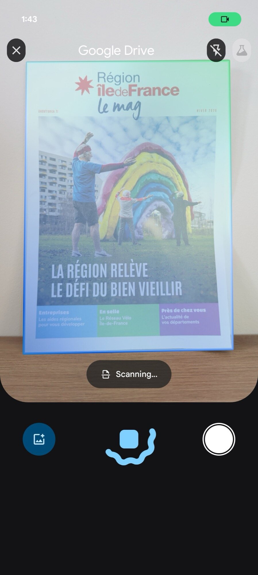 screenshot google drive document scanner beta 2