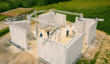 self-sufficient 3D printed farm itaca finishes building wall in italy