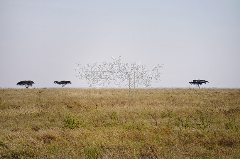 activated by the wind, vincent leroy’s kinetic installation rises in tanzania