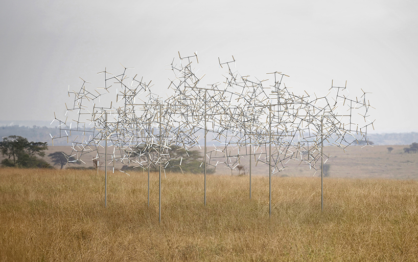 activated by the wind, vincent leroy’s kinetic installation rises in tanzania
