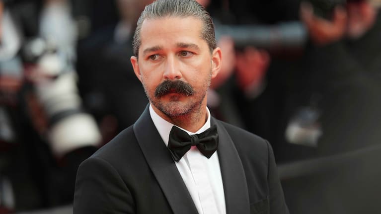 Shia LaBeouf poses for photographers upon arrival at the premiere of the film, "The Phoenician Scheme," at the 78th international film festival in Cannes in 2025.