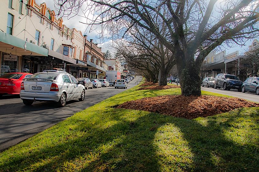 Downtown strip in Leura, New South Wales, Australia.