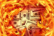 Money on fire