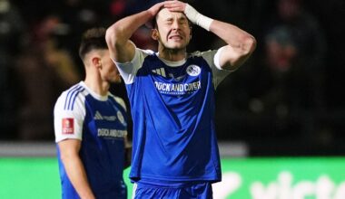 Sam Heathcote shows his despair after his own goal saw Brentford beat Macclesfield in the FA Cup fourth round