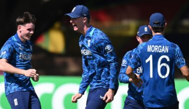 England celebrate after reaching the U19 World Cup final