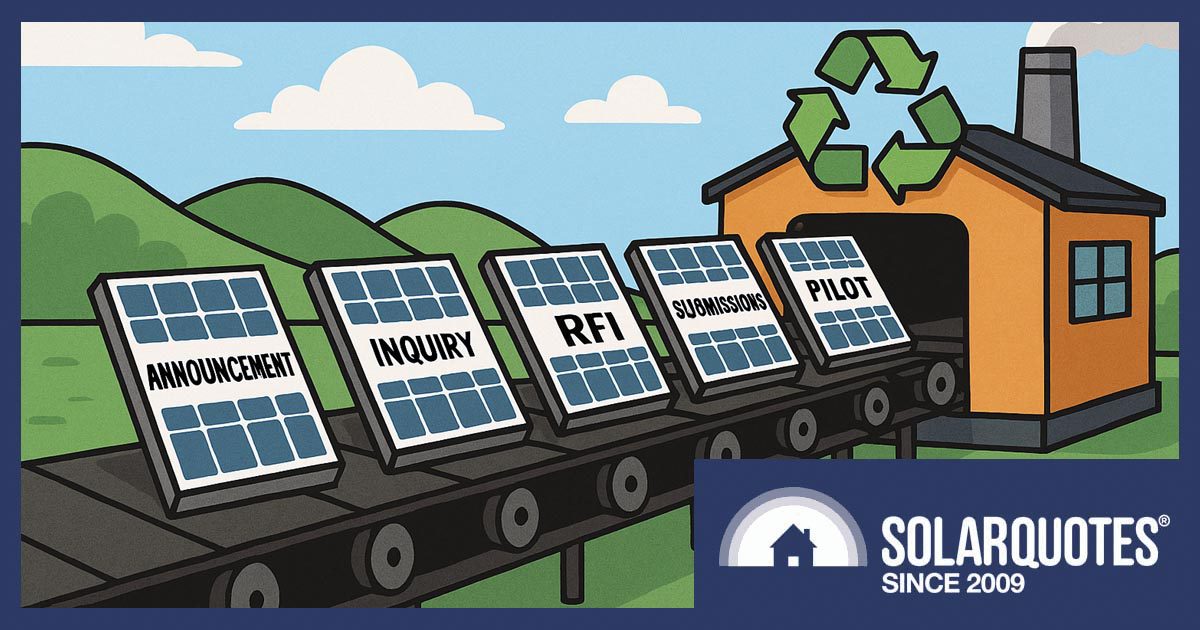 solar panels being recycled