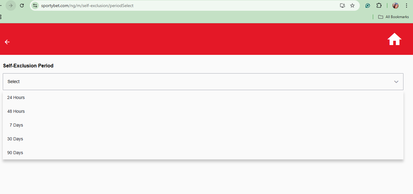 sportybet self exclusion