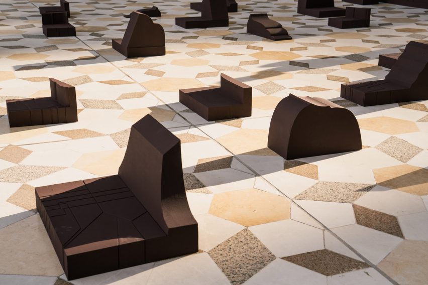 Sculptural furniture in Doha, Qatar, by Summaya Vally