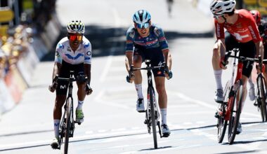 Filippo Zana racing at the Tour Down Under