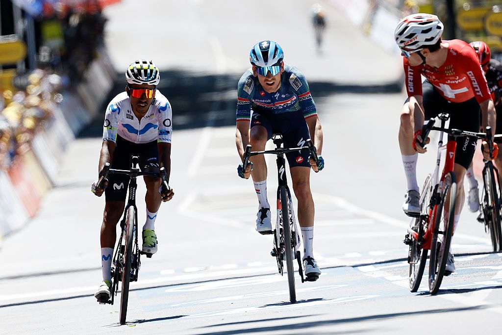 Filippo Zana racing at the Tour Down Under