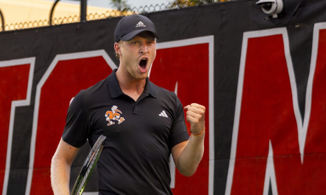 Miami men’s tennis hot streak continues, sweeping FGCU 4-0