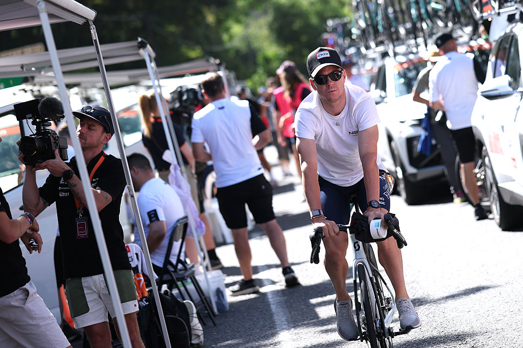 STIRLING, AUSTRALIA - JANUARY 25: Simon Clarke of Australia and NSN Cycling Team prior to the 26th Santos Tour Down Under 2026, Stage 5 a 169.8km stage from Stirling to Stirling / #UCIWT / on January 25, 2026 in Stirling, Australia. (Photo by Con Chronis/Getty Images)