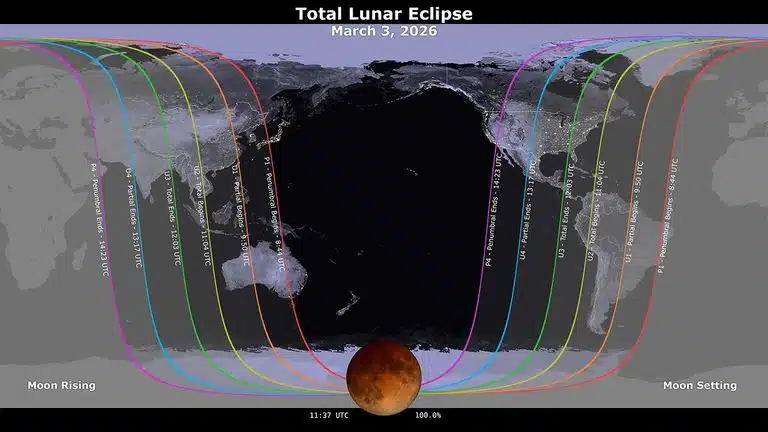 Visibility Map Lunar Eclipse 030326