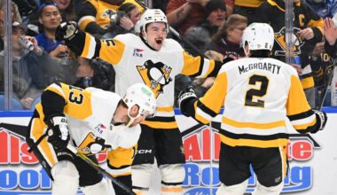 Hayes scores twice in NHL debut, Penguins defeat Sabres