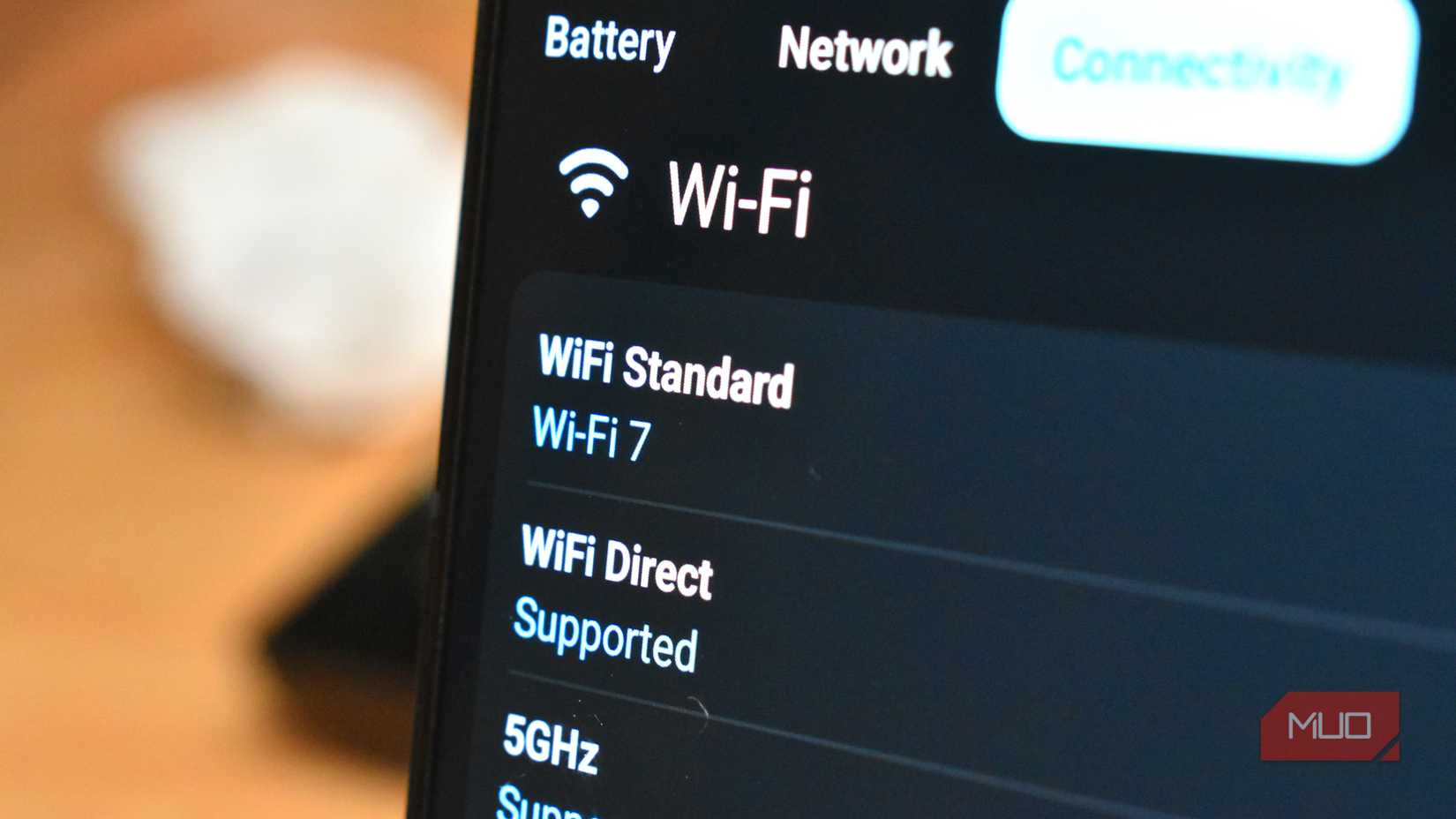 wifi 7 support on android smartphone screen.