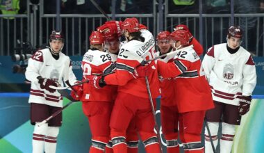 Olesen has 3 points, Team Denmark holds off Team Latvia