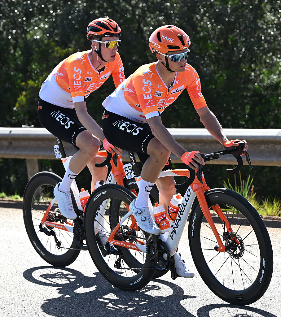 FOIA, PORTUGAL - FEBRUARY 19: Oscar Onley of Great Britain and Team INEOS Grenadiers competes during the 52nd Volta ao Algarve em Bicicleta 2026, Stage 2 a 183.5km stage from Portimao to Foia (Monchique) 882m on February 19, 2026 in Foia, Portugal. (Photo by Dario Belingheri/Getty Images)