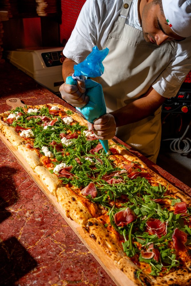 Criniti's long pizza.