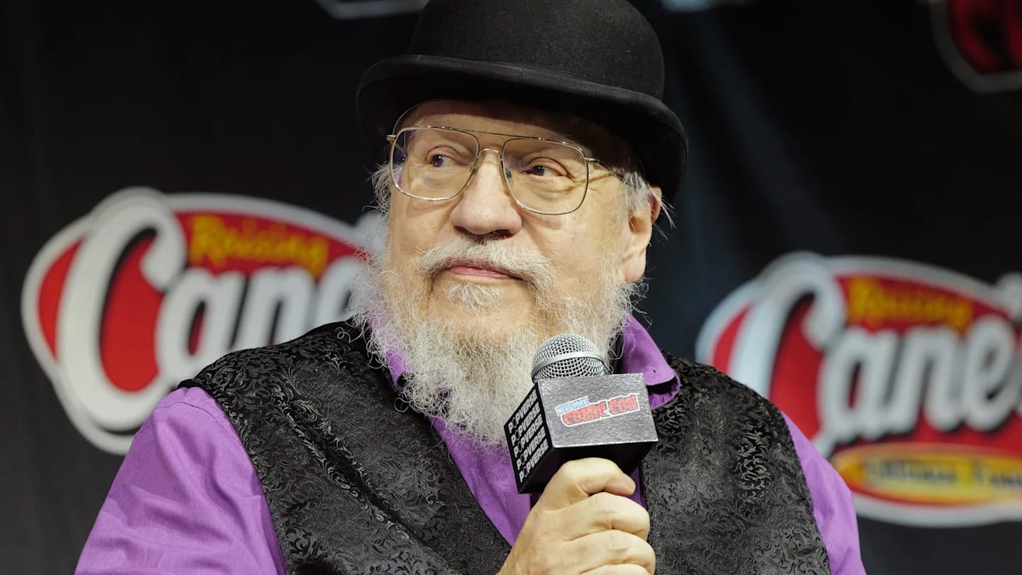 George R.R. Martin speaks at HBO / HBO Max presents A Knight of the Seven Kingdoms – Journey into Westeros with Dunk and Egg during New York Comic Con
