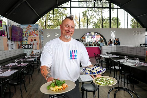 Chin Chin executive chef Ben Cooper at the grand prix pop-up restaurant.