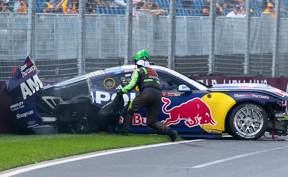 Broc Feeney's car after the crash.