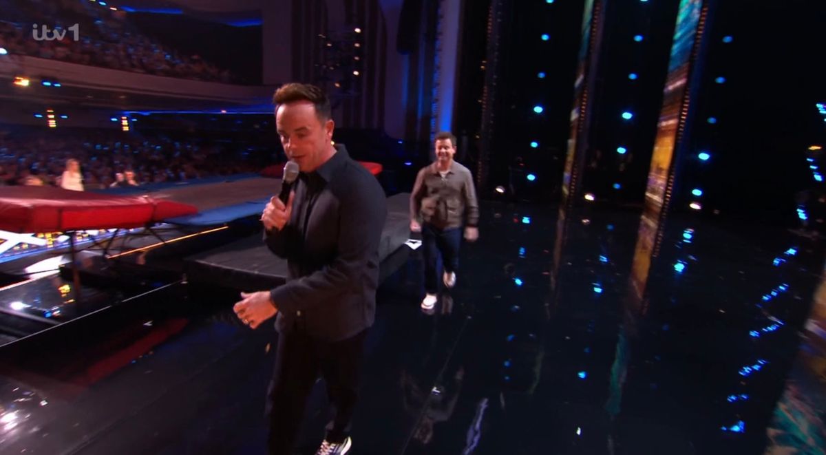 At the start of the episode, Ant, 50, and Dec, 50, decided to introduce the episode and judges by jumping on the trampoline