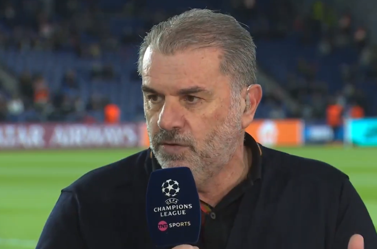 Ange Postecoglou speaking on TNT