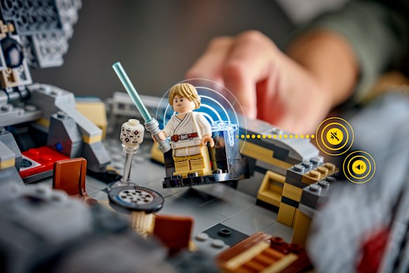 All the current sets are Star Wars-themed, but they show off the smart brick’s versatility. It can be used to power a vehicle, but in the Millenium Falcon set you can also use it for Lightsaber practice.