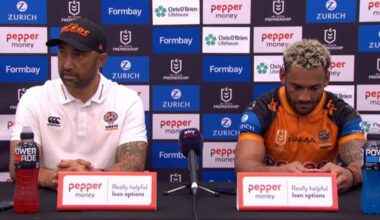Benji Marshall press conference, compares Tino Tavana to Gehamat Shibasaki, Tigers defeat Warriors, what did he say, rugby league news