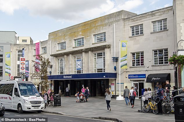 Three male enforcement officers 'chased' Burcu Yesilyurt down the street as she stood at the bus stop near Richmond station (pictured)
