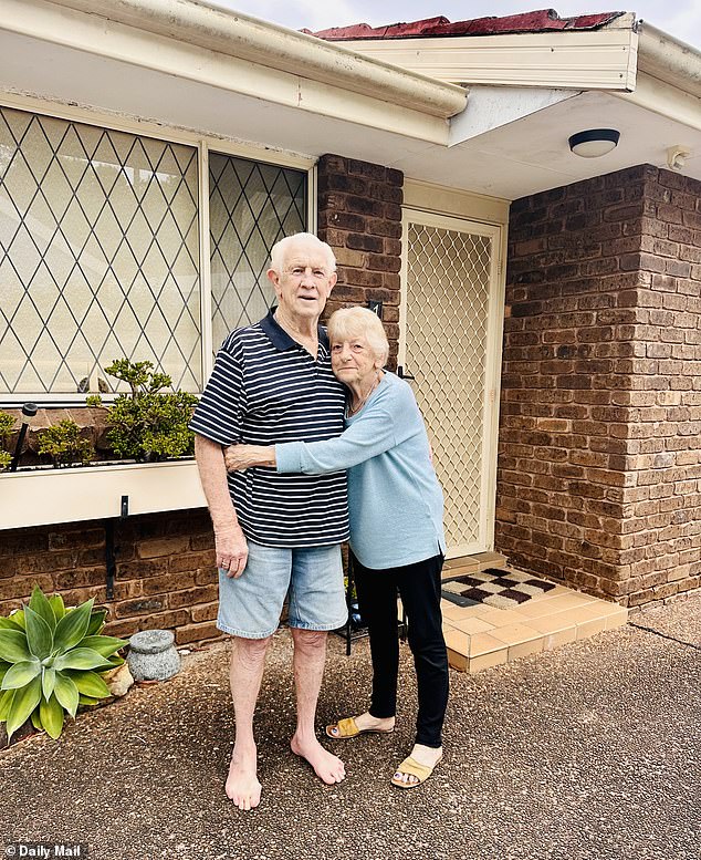 Pensioners Viv and Ted Lockhart lived in the same modest private rental for 16 years (above)