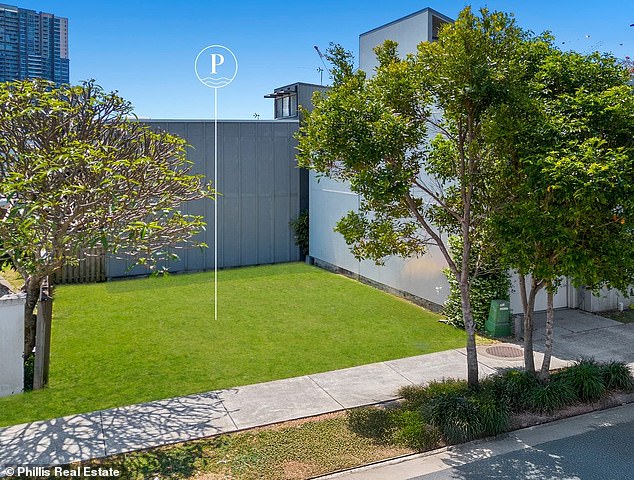 The vacant block on Meron Street in Southport (pictured) is just 89sq metres, arguably the smallest vacant block of land ever sold in Queensland