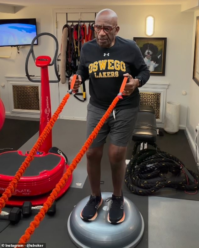Roker starts each day with at least 10 minutes of strength training