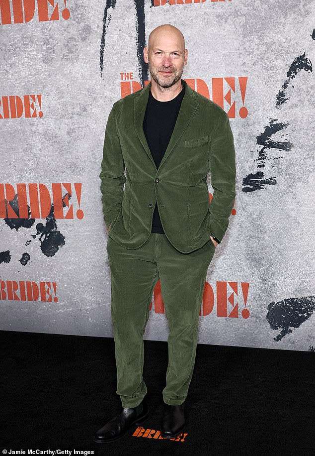 The Better Sister star Corey Stoll stood out in a green-corduroy suit along with a black sweater and matching dress shoes