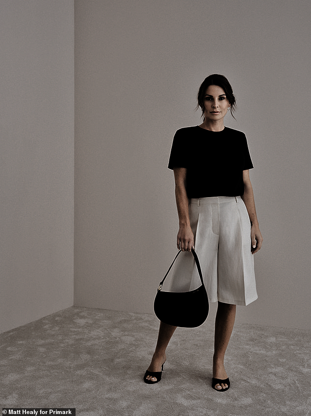 Coleen's launch party at the swanky five-star hotel comes as she modelled six stunning looks from her new Primark collection on Thursday (including this chic black shoulder-pad T-shirt)