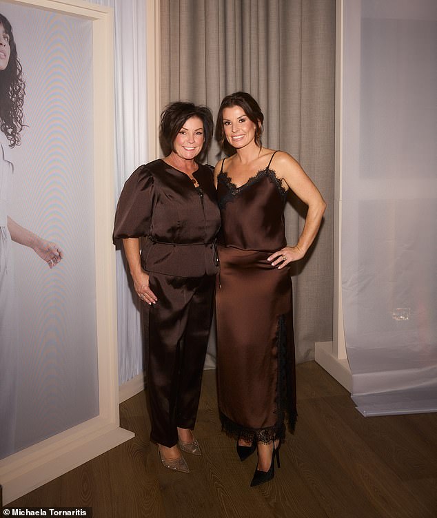 The I'm A Celebrity star, 39, looked incredible in the lacy number as she posed up a storm with her mother Colette at the event, held at The 1 Hotel Mayfair in London