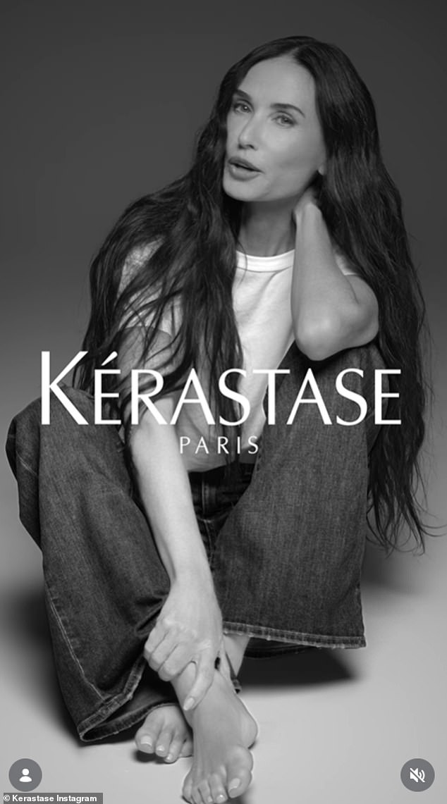 The New Mexico-born grandmother showcased her enviable long locks while celebrating the launch of the French luxury haircare brand's new 'Chronologiste Overnight Youth Serum'