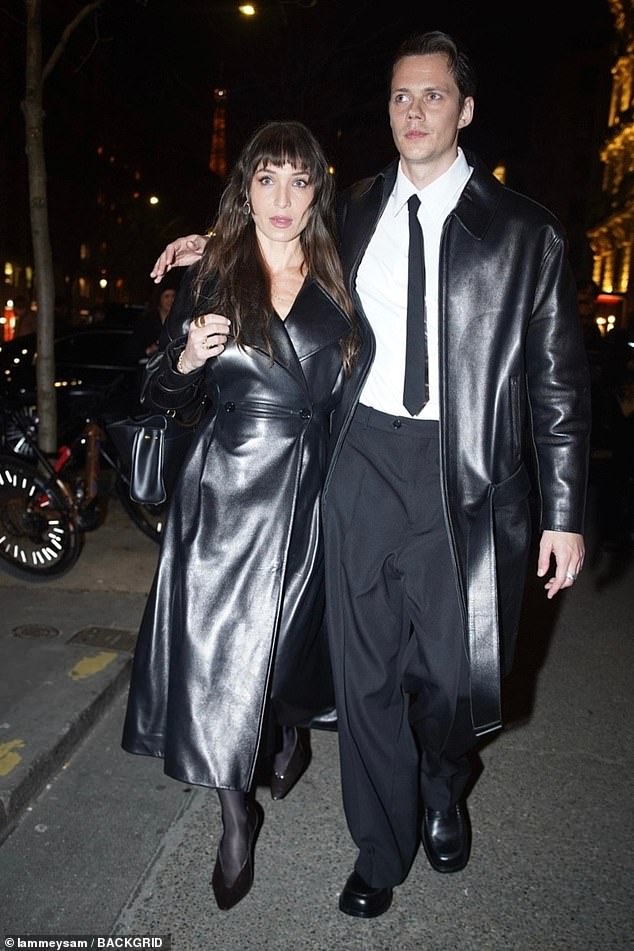 Bill Skarsgård and his girlfriend Alida Morberg put their best fashion foot forward as they cosied up to one another en route to the fashion show