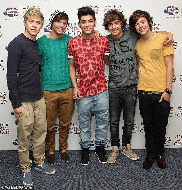Harry with former One Direction bandmates Niall Horan (far left), Louis Tomlinson, Zayn Malik and Liam in 2011
