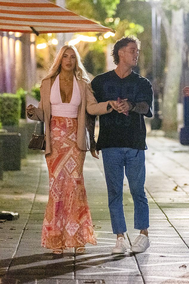 The 35-year-old reality star was seen strolling along Southbank after dinner back in January, putting on an affectionate display with her new man as the pair spent the evening with friends before leaving the restaurant together