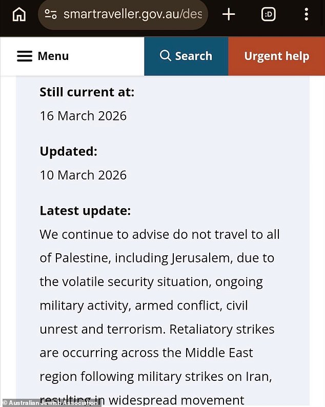 When wording like this pops up on official platforms, it tends to reveal where instincts already lie, doesn't it? (Pictured: a screenshot of the Smartraveller website taken by the AJA)