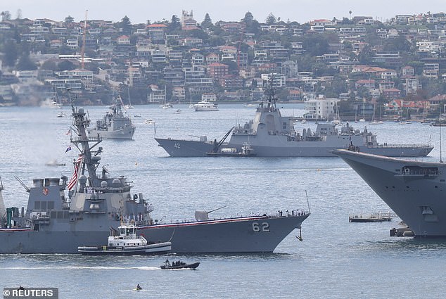 The US Navy's USS Fitzgerald was one of the allied vessels to sail into Sydney Harbour