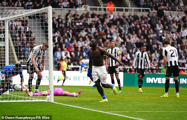 There is confusion as to why a squad with good characters - and this extends to the dugout - is so fragile when in front. Sunderland's Brian Brobbey (centre) bullied the Newcastle defence