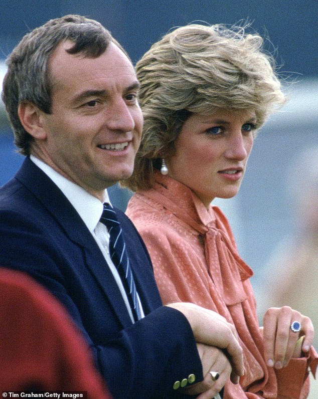 Diana and her bodyguard Barry Mannakee at a polo match. Their affair caused Charles to conclude that their marriage had 'irretrievably broken down'