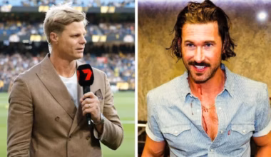 AFL icon Nick Riewoldt grabs fan as singer Riley Green attacked
