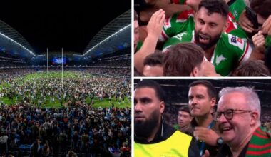 NRL 2026: Fans storm the field as Alex Johnston makes rugby league history