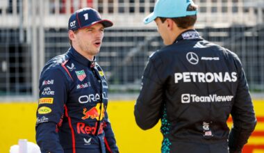 Max Verstappen and George Russell