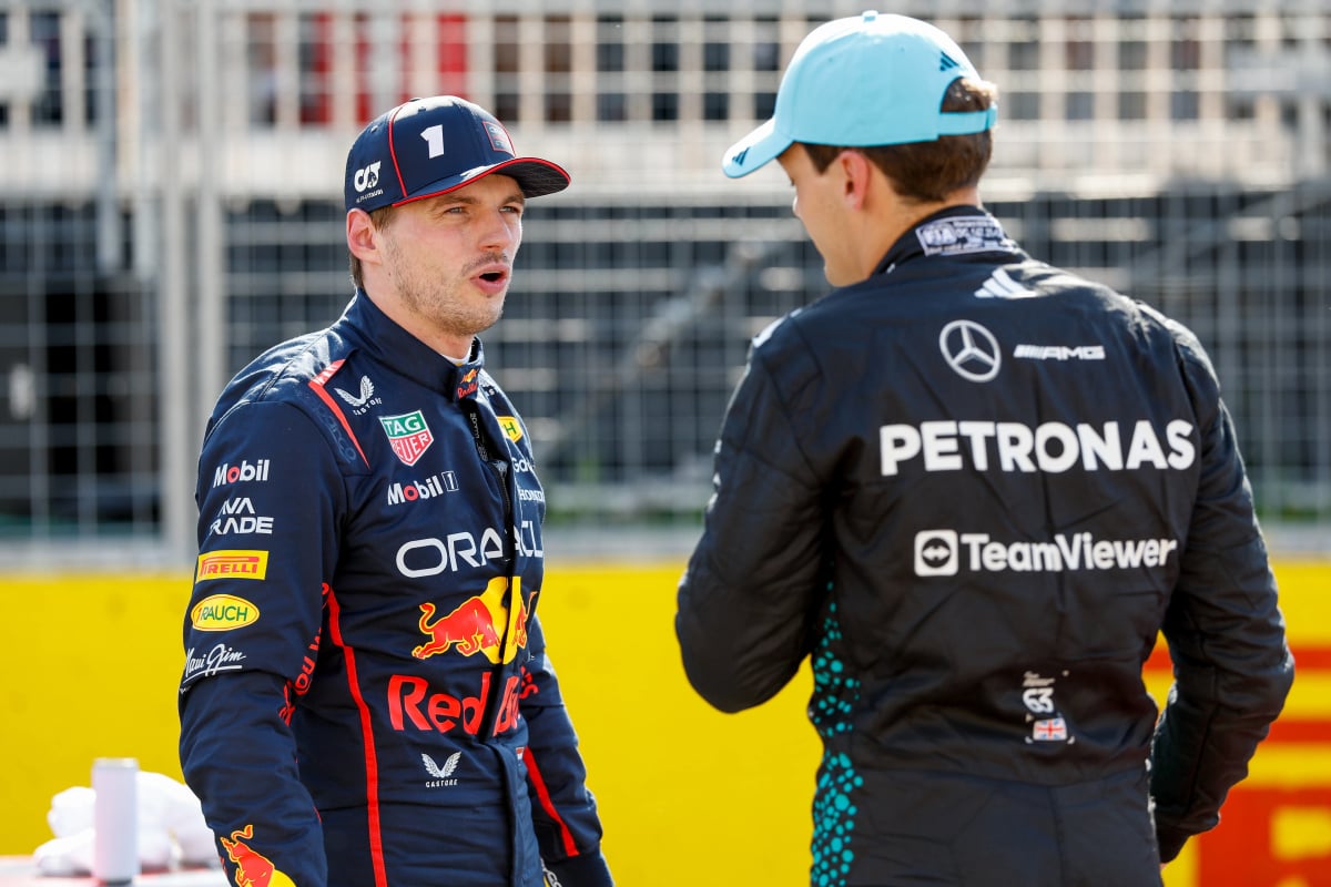 Max Verstappen and George Russell