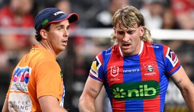 Injury curse continues for rising Newcastle star Fletcher Sharpe as brave Knights hang on in Las Vegas opener